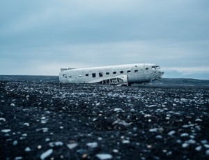 Old crashed and abandoned airplane