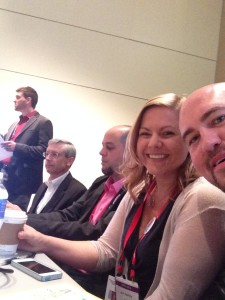 A selfie of the panel showing Korey (moderating), Jeff, Manny, Kerri, and Scott