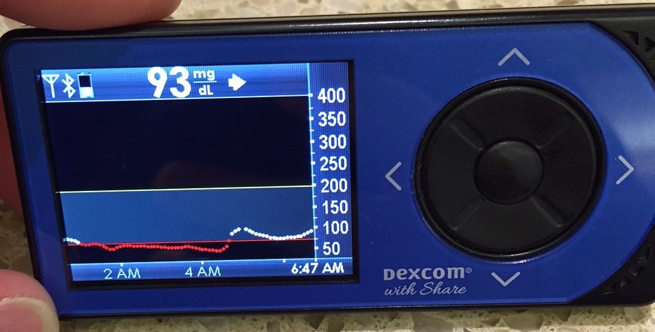 Dexcom with a long, late-night low
