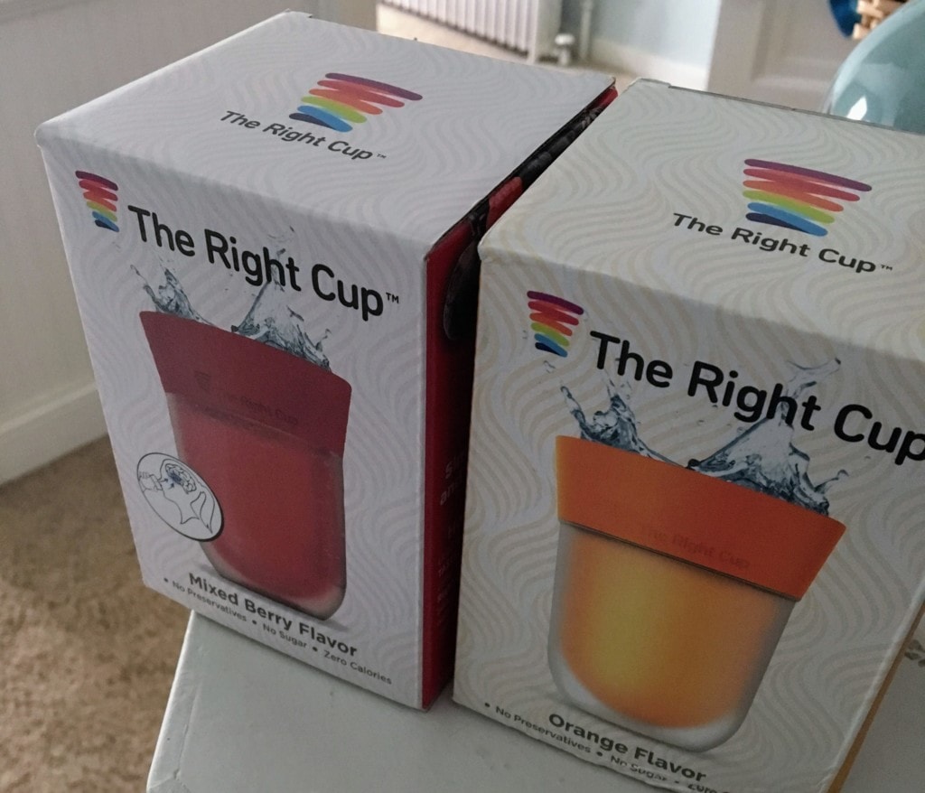 Two "The Right Cup" products - Mixed Berry and Orange