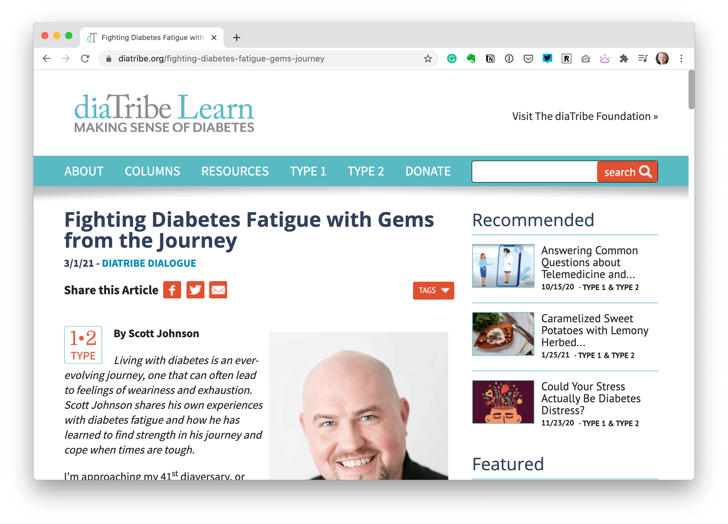 Scott's Article on diaTribe.org